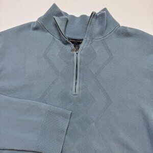 Banana Republic Sweater Mens Large Blue 1/4 Zip Preppy‎ Outdoor Business Casual
